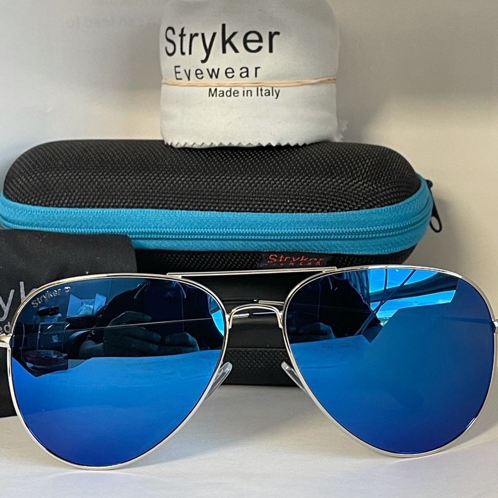 New Stryker Aviator Polarized Sunglass ST06212 Sil